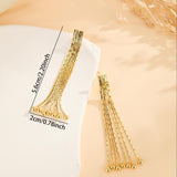 LuxeChain | Chain Earrings | Thin Metal Chains | Gold Bead Tassels | Gold | Elevates Everyday Style -