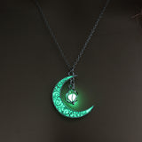 Glowing Pendant Necklace | Silver-Plated Luminous Jewelry for Women | 3.6cm Glow-in-the-Dark Pendant | 45+5cm Adjustable Chain | Elegant Gift Necklace for All Occasions - Apparel & Accessories > Jewelry > Necklaces