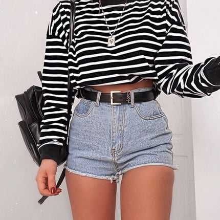 Women's Long Sleeve Crop Top T-Shirts