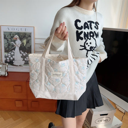 Quilted Patchwork Retro Flower Handbag Commuter