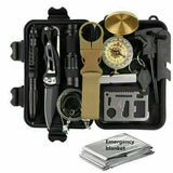 Outdoor Survival Kit | Waterproof Case | 14 In 1 Tools | Black | All In One Survival Kit For Camping And Emergencies -
