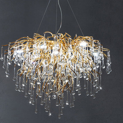 Postmodern Light Luxury Chandelier Water Drop Crystal Lamp Atmosphere