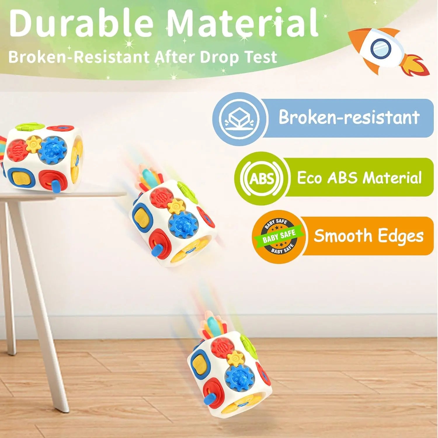 Busy Cube | Montessori Toy | 9 In 1 Busy Cube | Sensory Montessori Fidget | Multicolor | Develops Fine Motor Skills -