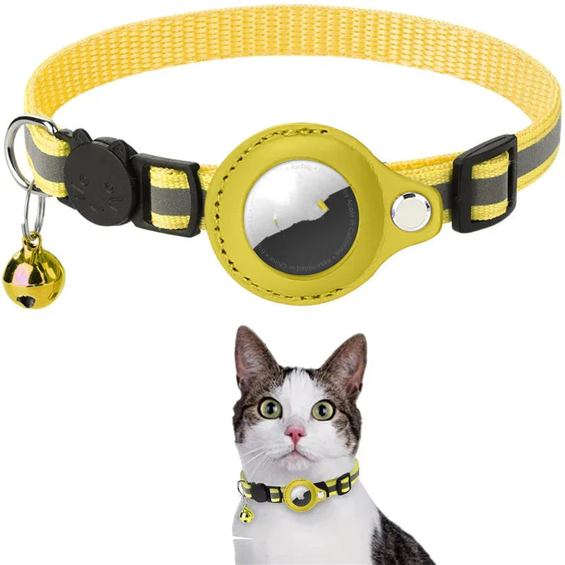 Reflective Nylon AirTag Pet Collar | Waterproof Holder Case for Apple AirTag | Adjustable Dog & Cat Collar for Puppies, Kittens & Small Pets | Secure & Durable - Animals & Pet Supplies > Pet Supplies > Pet Collars & Harnesses > Breakaway & Safety Collars