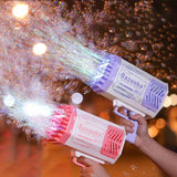 Bubble Rocket | Bubble Gun | 69 Hole Bubble Chamber With Led | Thousands Of Bubbles Per Minute | Multicolor | Night Fun -