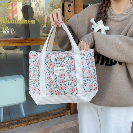 Quilted Patchwork Retro Flower Handbag Commuter