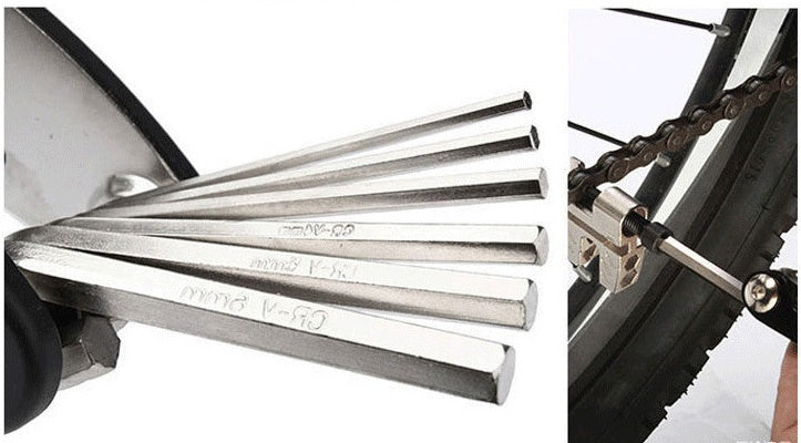 ProBike | Bicycle Tool | All-in-One | Steel Build | 9x4.5x2.5 cm, Silver | Space-Saving Design -