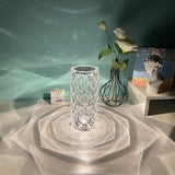 Nordic Crystal | Lamp | Usb Table Lamp | Touch Dimming Diamond Night Light | Rose | Ambient Bedroom Lighting -
