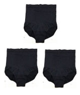 | Panties | High Waist | Seamless Triangle Design | Black S | Body Shaping Comfort -