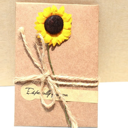 Creative kraft dried flower greeting card