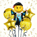 PartyNova | Aluminum Foil Balloons | 5pc Foil Balloons | Vibrant Graduation Decor | 5pc Set | Quick Inflate and Reusable -