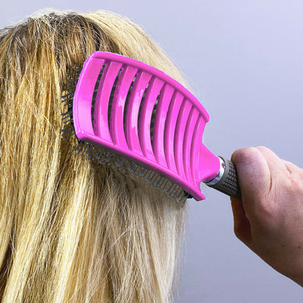 Anti Static Bending Nylon Women's Wet Curly Tangled Hair Brush Styling Tool