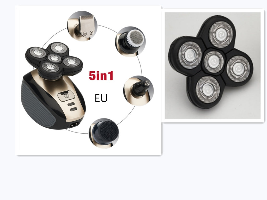 NovaGroom | 5-In-1 Shaver | Five Floating Blades | Nose And Beard Trimmer | Black | Close Head And Face Grooming -