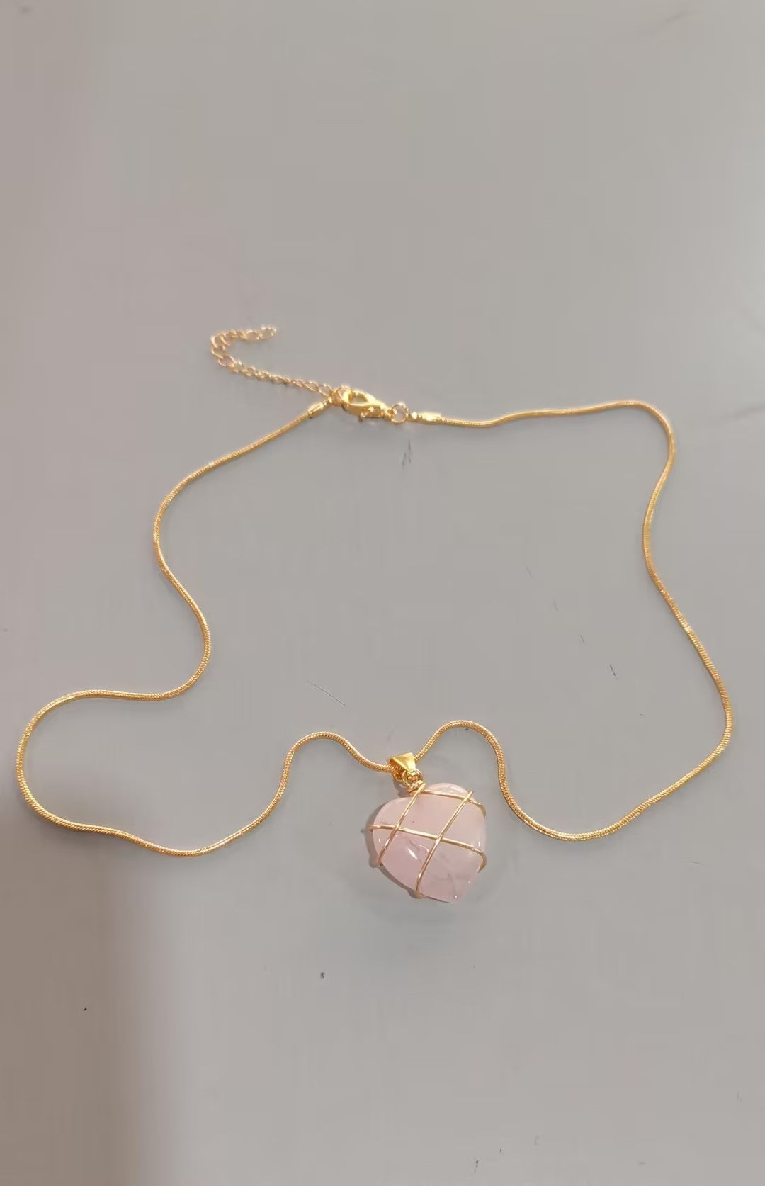 Fashion Moonstone Necklace | Cartoon Princess Heart Pendant for Girls & Women | Real Gold Electroplated Copper Chain | Japanese & Korean Style | Barbie Opal & Pink Spar Options | 39cm + 7cm Extension - Apparel & Accessories > Jewelry > Necklaces