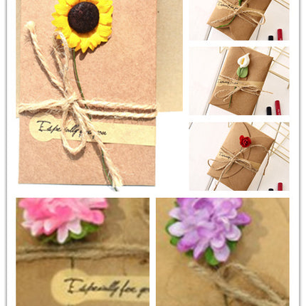 Creative kraft dried flower greeting card