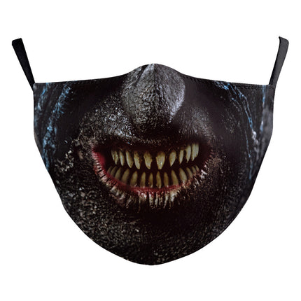 Halloween Digital Printing Funny Horror Face Double Layer Dust Mask