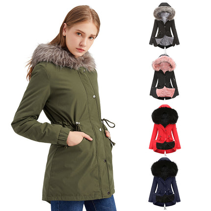 Parka Cotton-padded Coat Mid-length Hooded