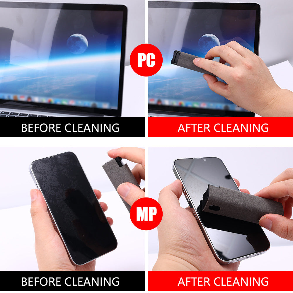 All-in-1 Portable Screen Cleaner | Integrated Spray & Microfiber Wipe | 10ML Phone & Laptop Cleaning Kit | Pocket-Size Smudge & Fingerprint Remover - Electronics > Electronics Accessories > Electronics Cleaners