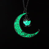 Glowing Pendant Necklace | Silver-Plated Luminous Jewelry for Women | 3.6cm Glow-in-the-Dark Pendant | 45+5cm Adjustable Chain | Elegant Gift Necklace for All Occasions - Apparel & Accessories > Jewelry > Necklaces