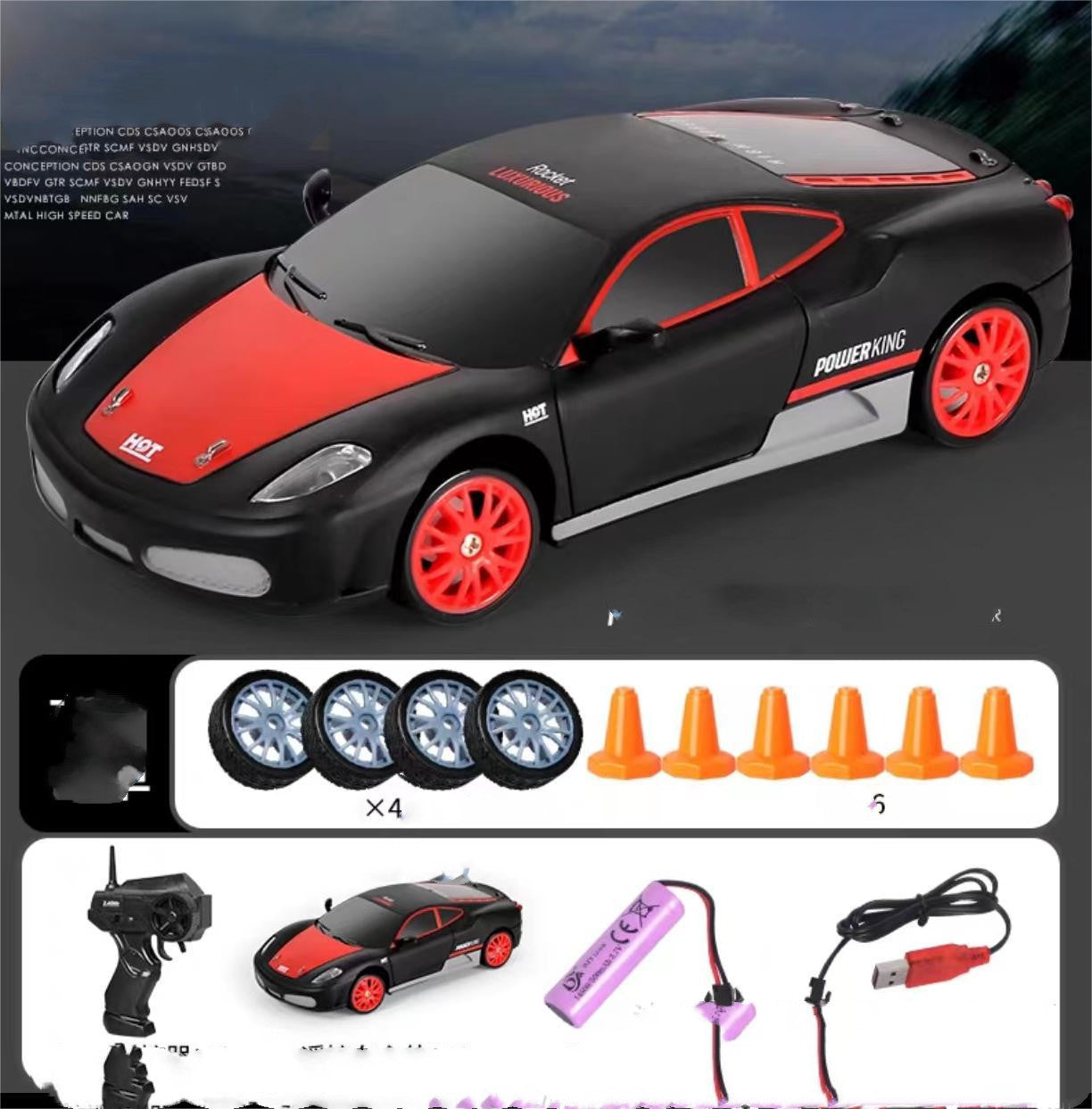 GTR | Drift RC Car | 2.4G Remote Control | Front Light Night Runs | 1:24 Scale | High Speed Drifting Action -