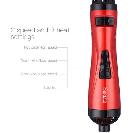 Professional Hair Dryer Rotary Brush Machine 2 in 1 Multifunction Hair Curler Curling Iron Wand Styling Tools