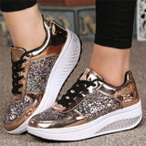 Sequin | Women's Sneakers | Vulcanized Sole | Keeps Warm | Black | Easy On and Off -