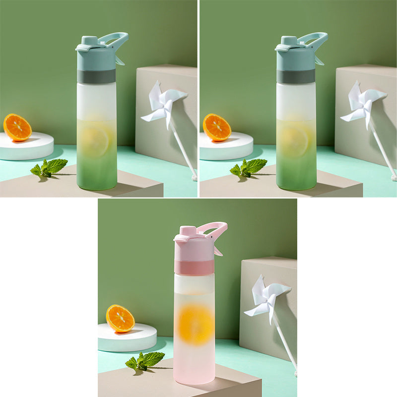 Large Capacity Spray Water Bottle | Leakproof Sports & Fitness Cup for Girls | Portable Travel Drinkware with Handle Strap | Wide-Mouth BPA-Free Plastic - Home & Garden > Kitchen & Dining > Food & Beverage Carriers > Water Bottles