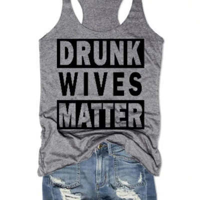 Drunken Wife | Ladies Vest | Knitted Polyester Vest | Lightweight Comfort | S To 5XL | Machine Washable -