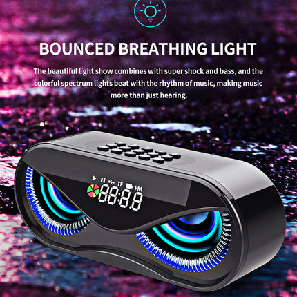 Colorful lights, dual speakers, digital buttons, song, Bluetooth speaker