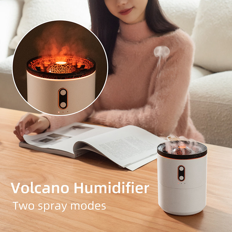 Volcanic Flame Aroma Essential Oil Diffuser USB Portable Jellyfish Air Humidifier Night Light Lamp Fragrance Humidifier -