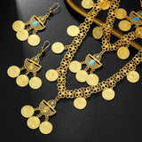 1Set | Gold Jewelry Set | 18K Gold Plating | Tassel Necklace and Earrings | 18K Gold | Ideal for Weddings -