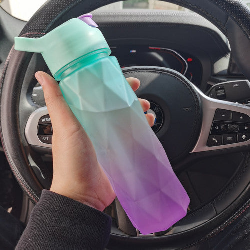 Large Capacity Spray Water Bottle | Leakproof Sports & Fitness Cup for Girls | Portable Travel Drinkware with Handle Strap | Wide-Mouth BPA-Free Plastic - Home & Garden > Kitchen & Dining > Food & Beverage Carriers > Water Bottles