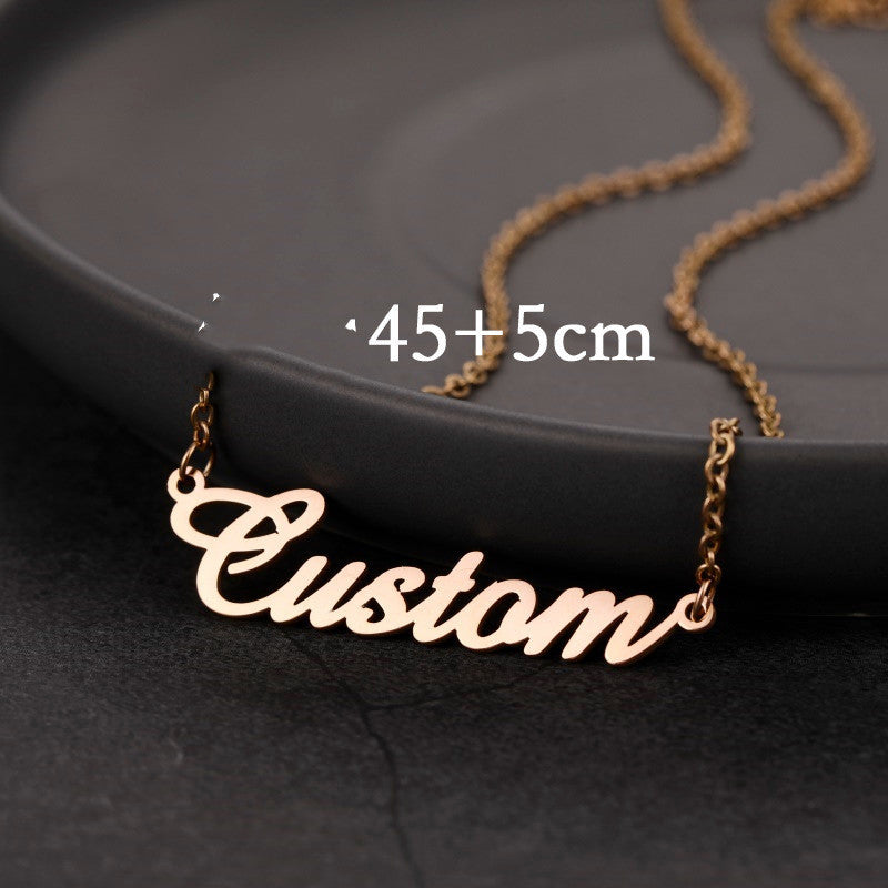 NameCraft | Name Pendant | Diy Name Pendant | Ideal Gift For Her | Gold 40+5cm, Rose Gold 40+5cm | Hypoallergenic Finish -