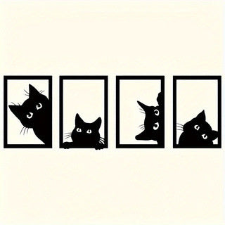 Black Cat Metal Wall Art Decoration Suit