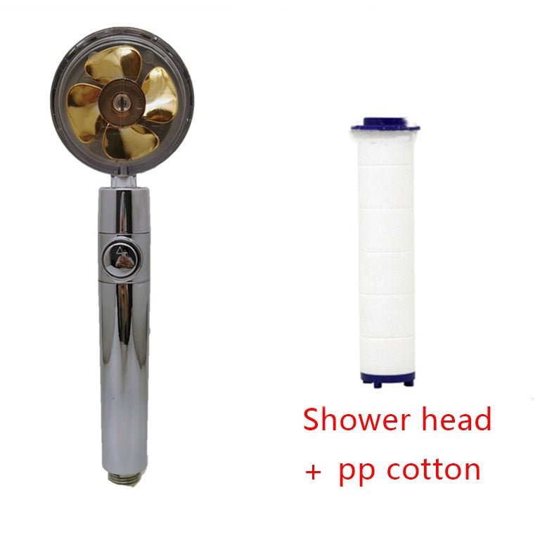 High-Pressure Water-Saving Shower Head | 360° Rotating Turbo Fan Spray Nozzle | ABS Pressurized Shower with Filter | Chrome Round Fixed Head - Hardware > Plumbing > Plumbing Fixture Hardware & Parts > Shower Parts > Shower Heads > Handheld Shower Heads