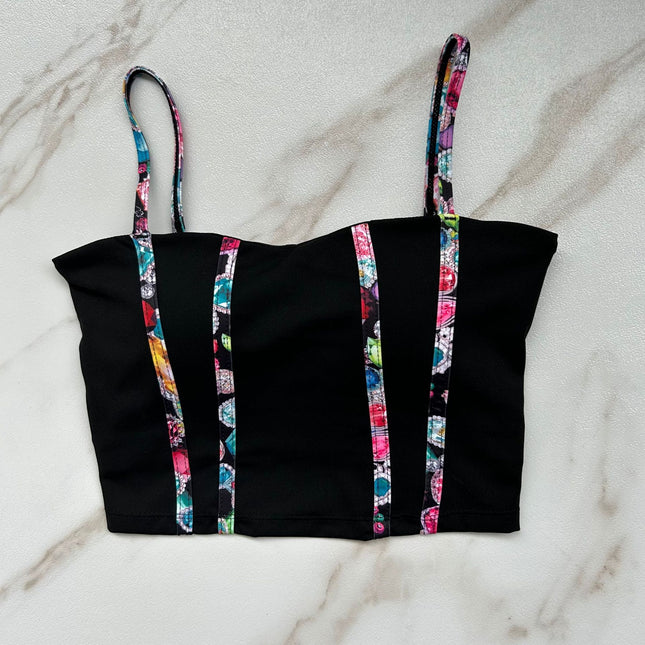 Colorful Thread Stitching Nude Feel Fashion Exercise Bra Vest Yoga Clothes Suit
