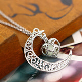 Glowing Pendant Necklace | Silver-Plated Luminous Jewelry for Women | 3.6cm Glow-in-the-Dark Pendant | 45+5cm Adjustable Chain | Elegant Gift Necklace for All Occasions - Apparel & Accessories > Jewelry > Necklaces