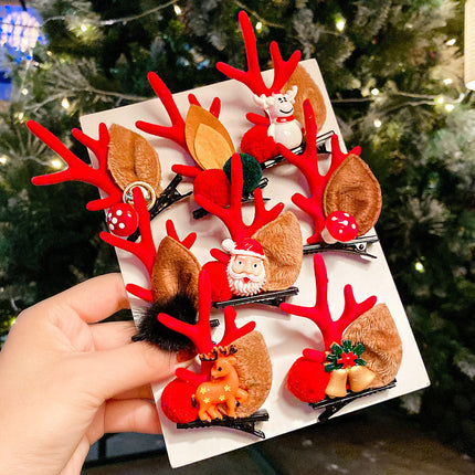 Christmas Hairpin Duck Clip Headdress Snowman Cute Antler Clip Hair Ornament