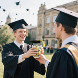 GradGems | Mason Jar Cash Holder | Cap Top With Raffia | Ideal For Festive Favors | 16.4 x 8.6 cm | Stickers -