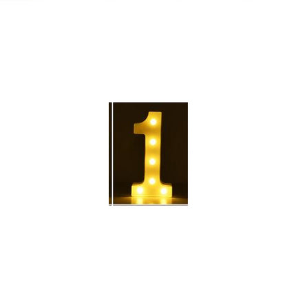 Luminous LED Letter Number Night Light English Alphabet Number Battery Lamp Romantic Wedding Christmas Party Decoration