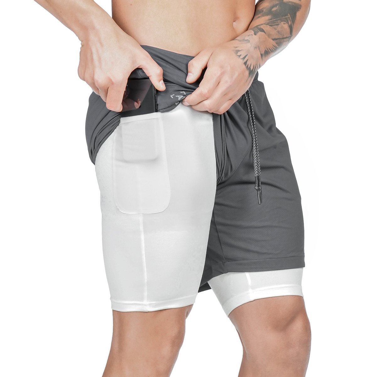 AeroFit | Pocket Compression Shorts | Moisture-Wicking Breathable | All-Day Comfort | Easy Wear and Style -