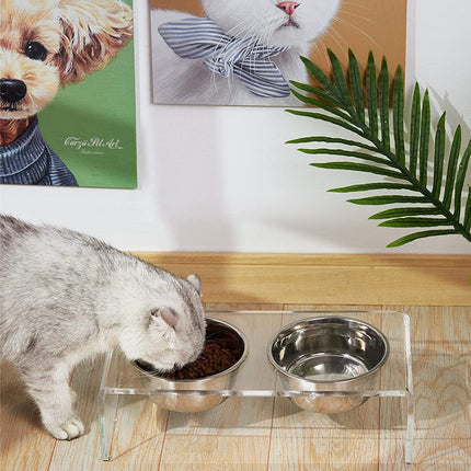 Acrylic Dogs And Cats Pet Feeder Small Cat Dog Feeding Rack