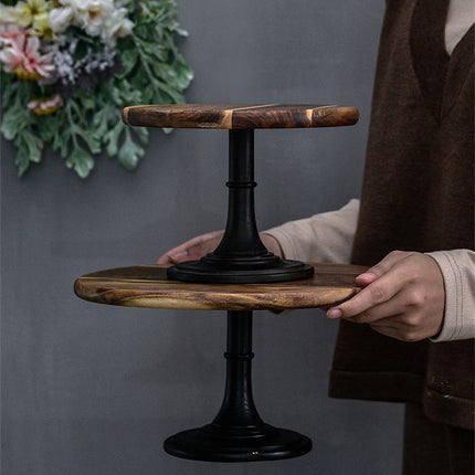 Solid wood tray dessert cake stand