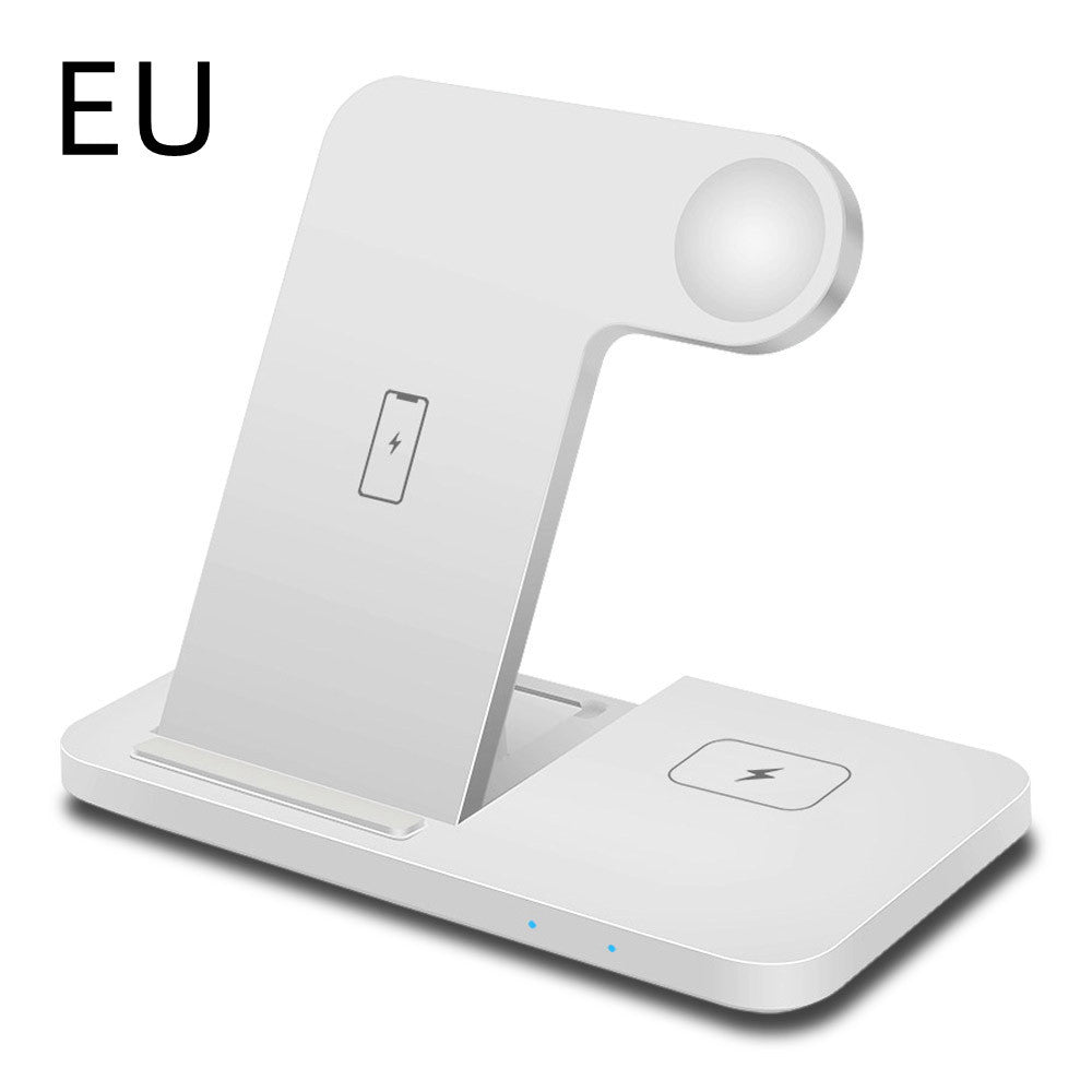 ZenCharge | Folding 3-In-1 Wireless Charger | 15W Fast Charge | Phone Watch Earbuds | Black | Space Saving Desk Accessory -