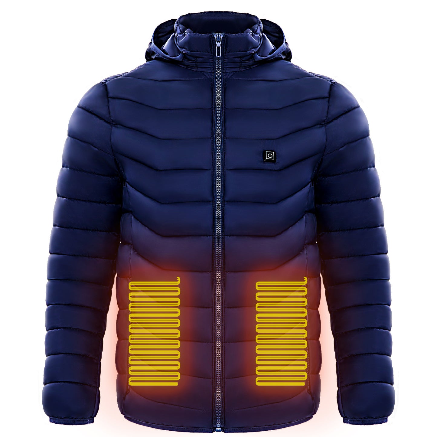 Men Heated Puffer Jacket | Electric Heating Coat with 9 Heat Zones | Insulated Hooded Windbreaker | USB Powered Heated Ski Jacket | Unisex Winter Warm Electric Coat (Black/Blue/Red in Zone 9) - Apparel & Accessories > Clothing > Outerwear > Coats & Jackets > Puffer Jackets