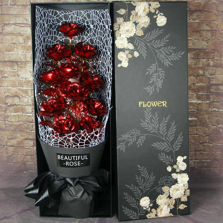 GoldLeaf | Gold Foil Rose | Gift Box | Keepsake | Three Gold Roses | Birthday Gift -