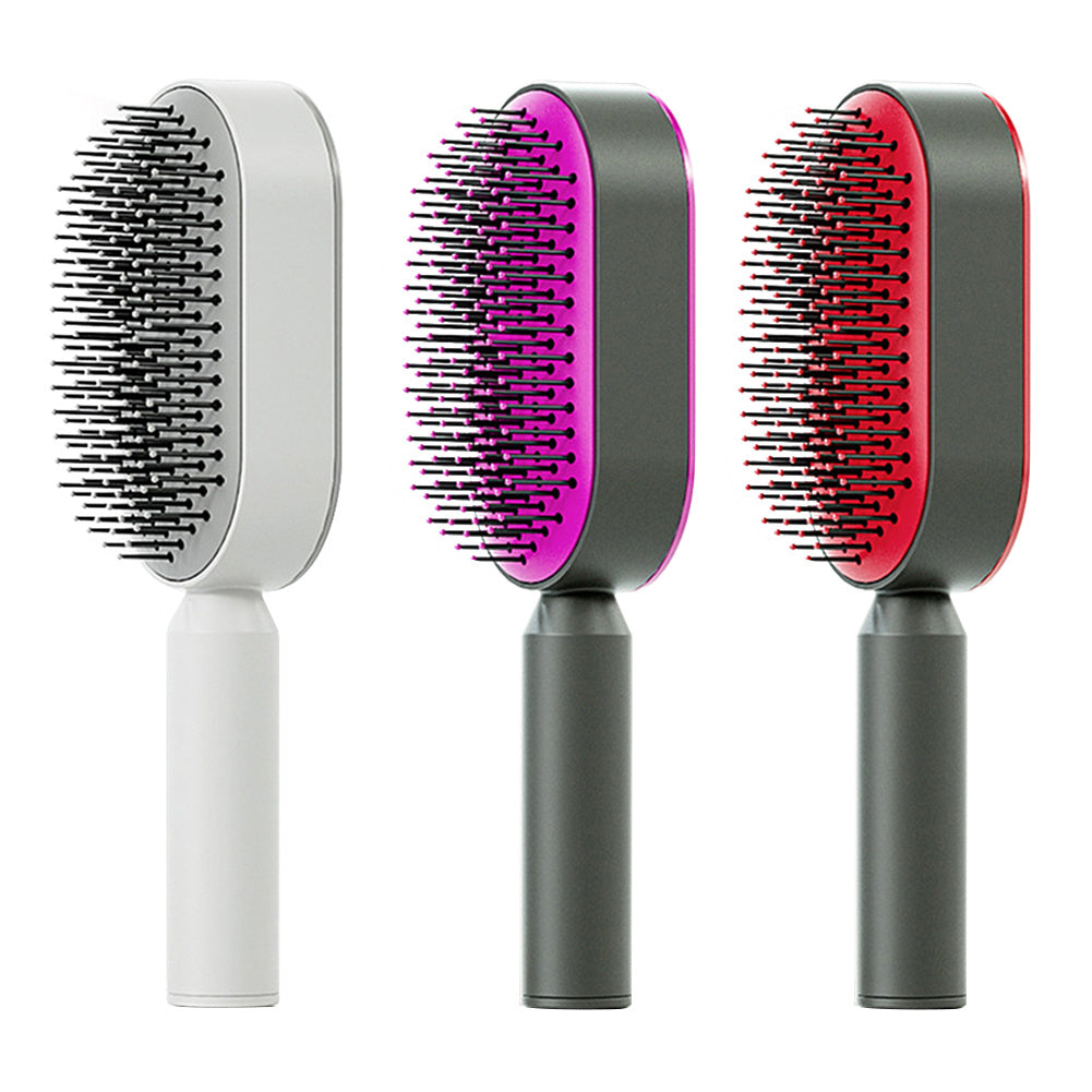 Self-Cleaning Hair Brush for Women | One-Click Cleaning Detangling Comb | 3D Air Cushion Scalp Massage Brush | Anti-Static, No-Pull Hairbrush | Pain-Free Detangling for All Hair Types | Optional Wall-Mounted Storage - Health & Beauty > Personal Care > Hair Care > Hair Styling Tools > Combs & Brushes > Paddle Hairbrushes