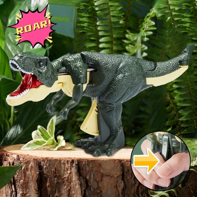DinoPlay | Dinosaur Fidget Toy | Battery Free | Head Tail Movements | Green | Educational Kids Gift -