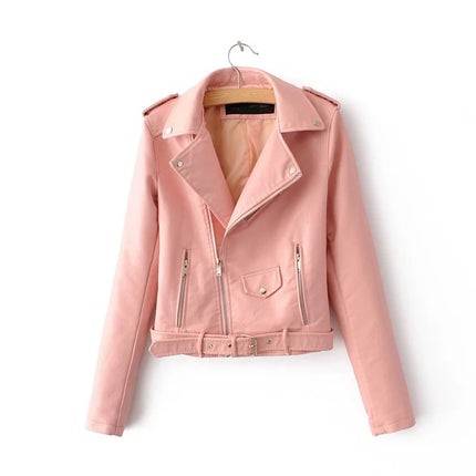 autumn and winter women's clothing coat Korean version of the Korean version of women's leather jacket fashion women's clothing wholesale