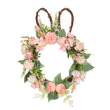 EasterCharm | Easter Wreath | Silk Flowers | Rabbit Accent | 35x45 cm | Festive Home Decor -